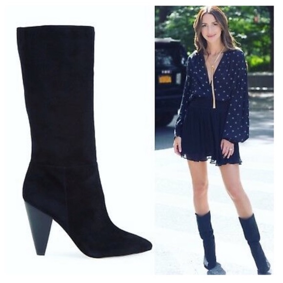 Something Navy Shoes - Something Navy Parker Suede Boot in Black size 7